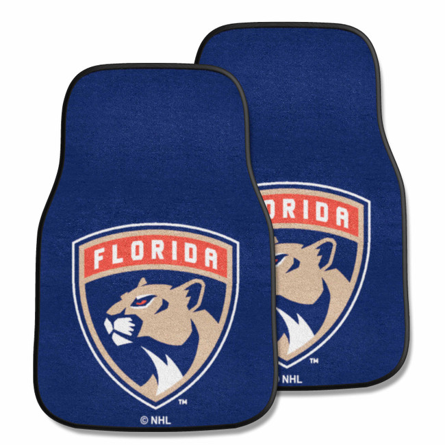 Florida Panthers Front Carpet Car Mat Set - 2 Pieces Panther Shield Primary Logo