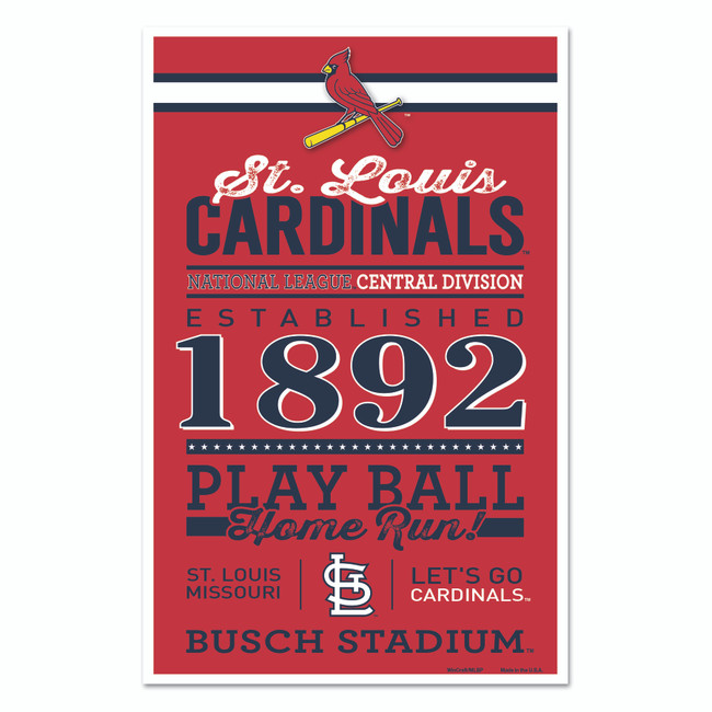 St. Louis Cardinals Sign 11x17 Wood Established Design