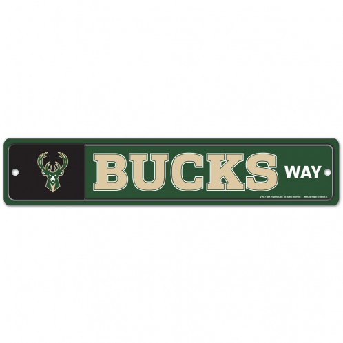 Milwaukee Bucks Sign 3.75x19 Plastic Street Style