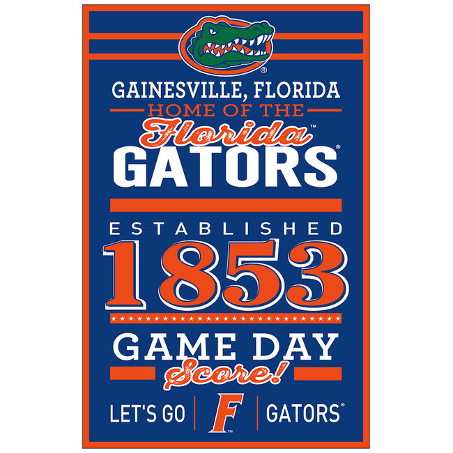 Florida Gators Sign 11x17 Wood Established Design