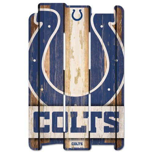 Indianapolis Colts Sign 11x17 Wood Fence Style