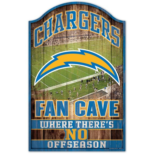 Los Angeles Chargers Sign 11x17 Wood Fan Cave Design