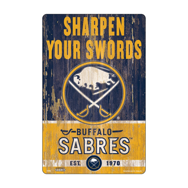 Buffalo Sabres Sign 11x17 Wood Slogan Design
