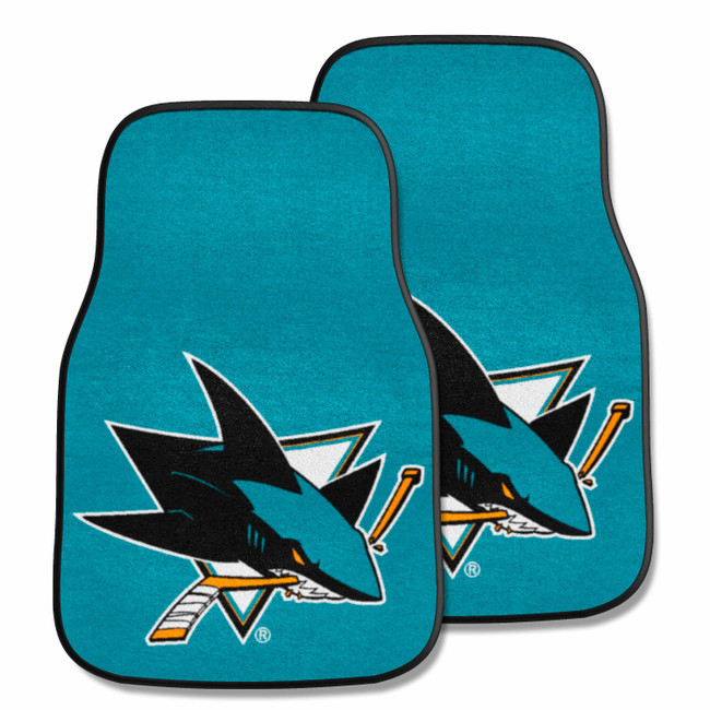 San Jose Sharks Front Carpet Car Mat Set - 2 Pieces Shark Primary Logo