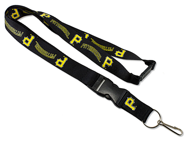 Pittsburgh Pirates Lanyard Keychain ID Holder MLB Fan Accessory Black