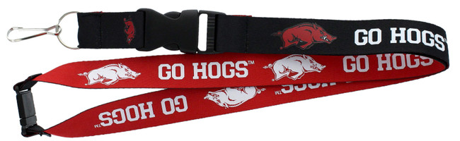 Arkansas Razorbacks Lanyard Keychain ID Holder NCAA Fan Accessory Reversible