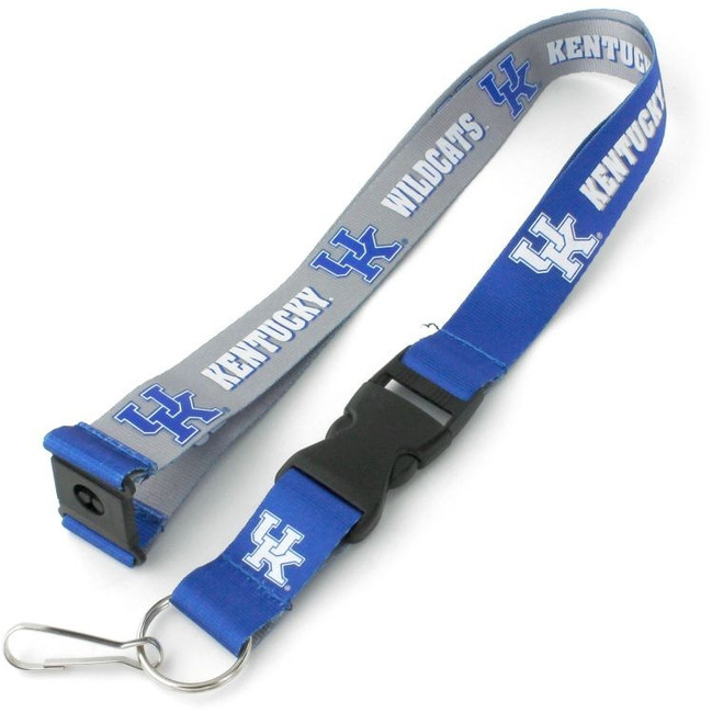Kentucky Wildcats Lanyard Keychain ID Holder NCAA Fan Accessory Reversible Blue and Cool Gray