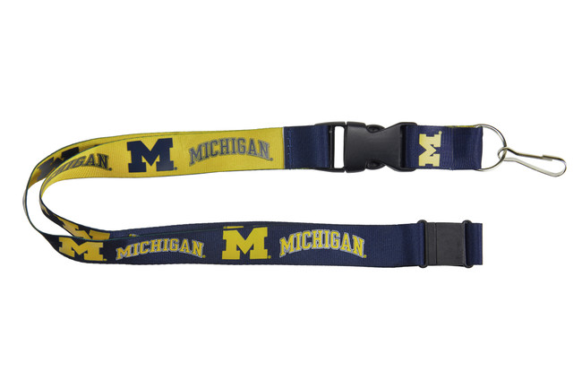 Michigan Wolverines Lanyard Keychain ID Holder NCAA Fan Accessory Reversible