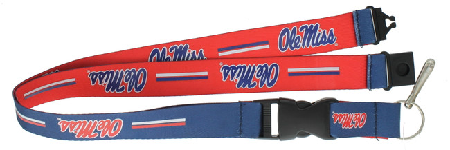 Mississippi Rebels Lanyard Keychain ID Holder NCAA Fan Accessory - Reversible