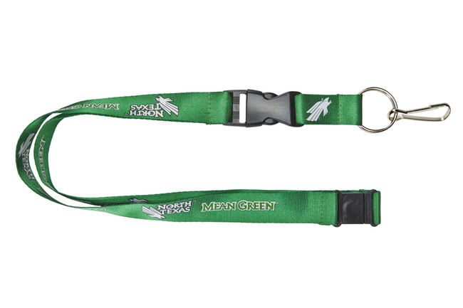 North Texas Mean Green Lanyard Keychain ID Holder NCAA Fan Accessory - Green - SSC