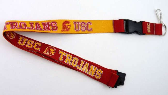 USC Trojans Lanyard Keychain ID Holder NCAA Fan Accessory Reversible Red and Gold