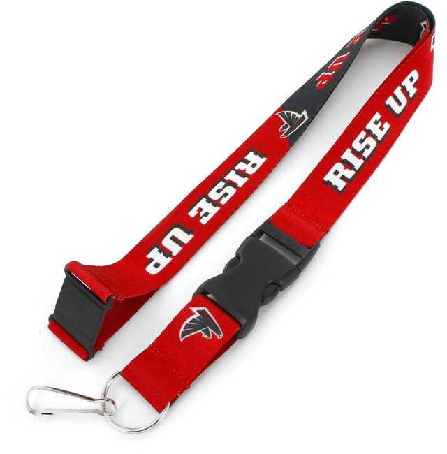 Atlanta Falcons Lanyard Keychain ID Holder NFL Fan Accessory Breakaway Style Slogan Design