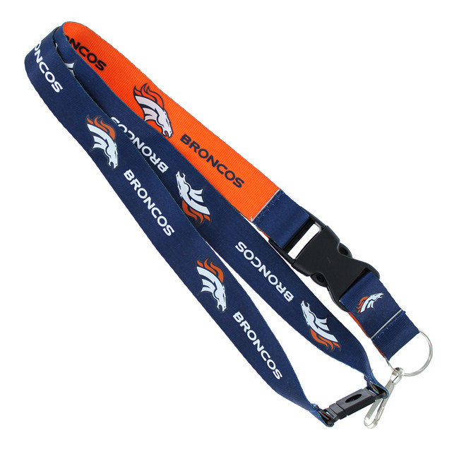 Denver Broncos Lanyard Keychain ID Holder NFL Fan Accessory Reversible