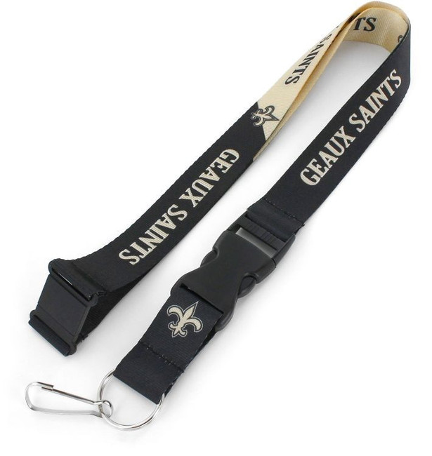 New Orleans Saints Lanyard Keychain ID Holder NFL Fan Accessory Breakaway Style Slogan Design