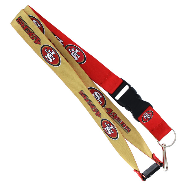 San Francisco 49ers Lanyard Keychain ID Holder NFL Fan Accessory Reversible