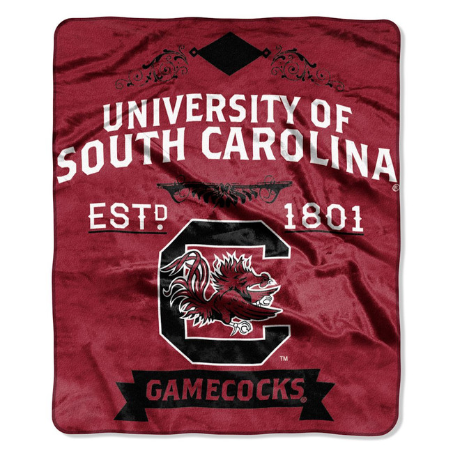 South Carolina Gamecocks Blanket 50x60 Raschel Label Design