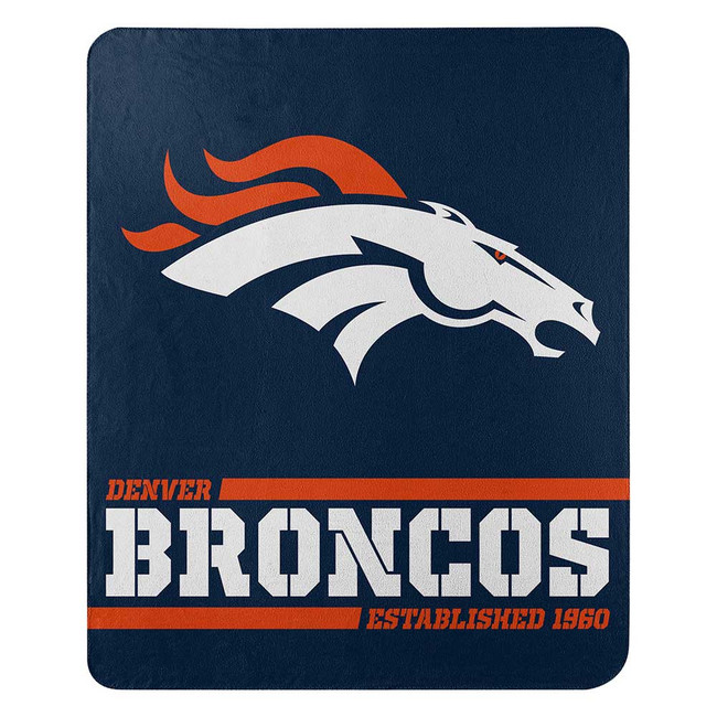 Denver Broncos Blanket 50x60 Fleece Split Wide Design