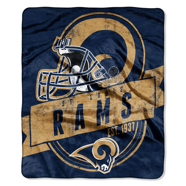 Los Angeles Rams Blanket 50x60 Raschel Grandstand Design St. Louis Throwback