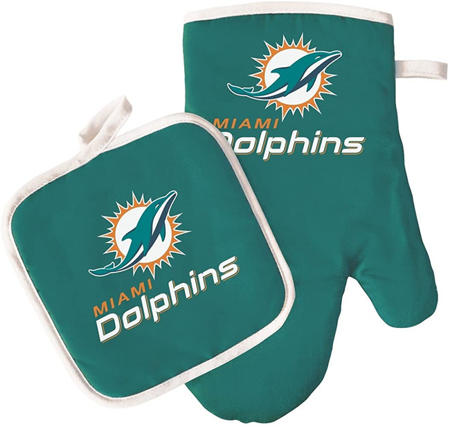 Miami Dolphins Oven Mitt and Pot Holder Set