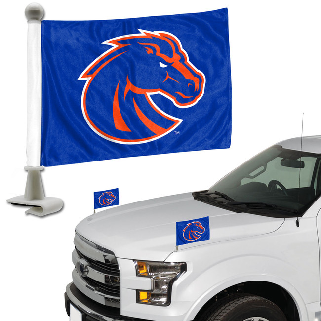 Boise St. Broncos Ambassador Flags "Bronco Head" Primary Logo 4 in. x 6 in. Set of 2