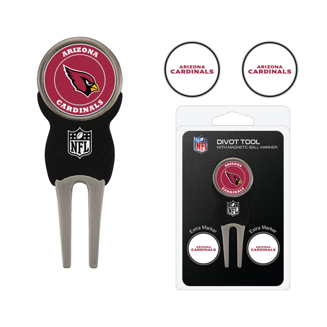 Arizona Cardinals Divot Tool Pack With 3 Golf Ball Markers