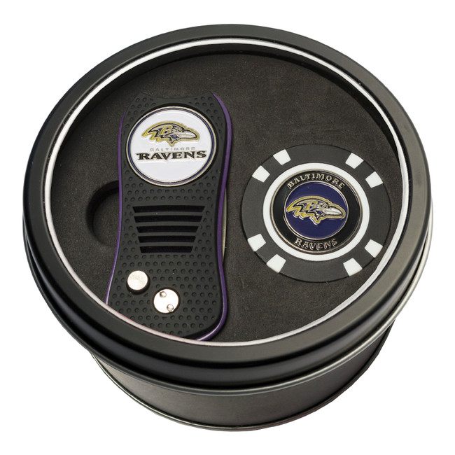 Baltimore Ravens Tin Gift Set with Switchfix Divot Tool and Golf Chip
