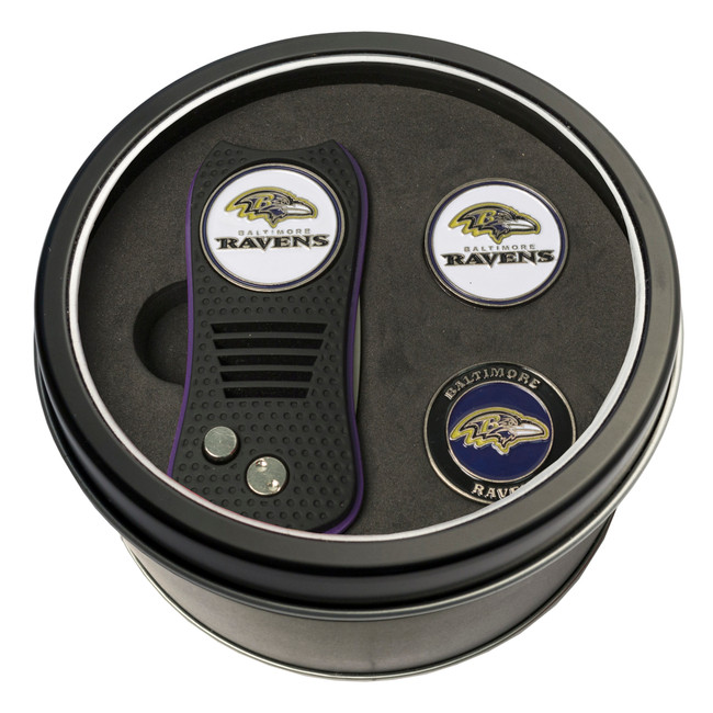 Baltimore Ravens Tin Gift Set with Switchfix Divot Tool and 2 Ball Markers