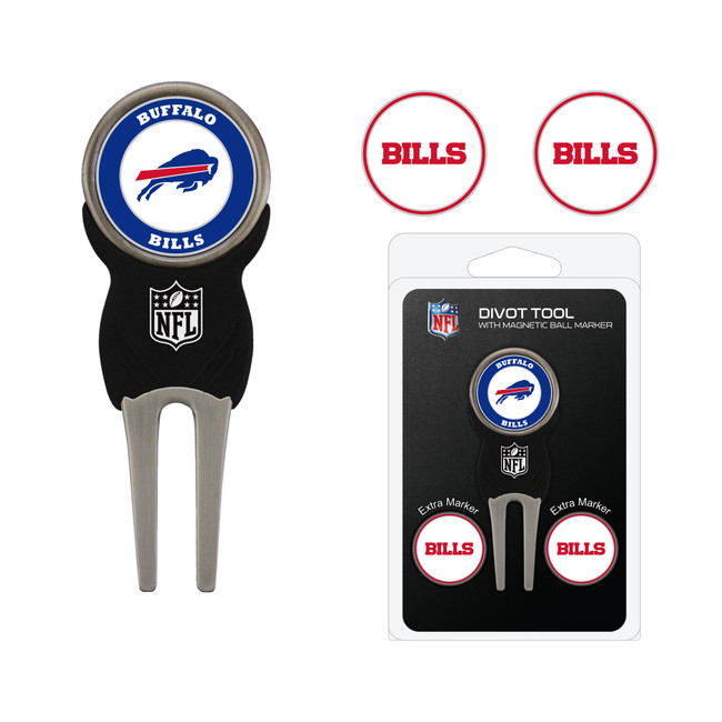 Buffalo Bills Divot Tool Pack With 3 Golf Ball Markers