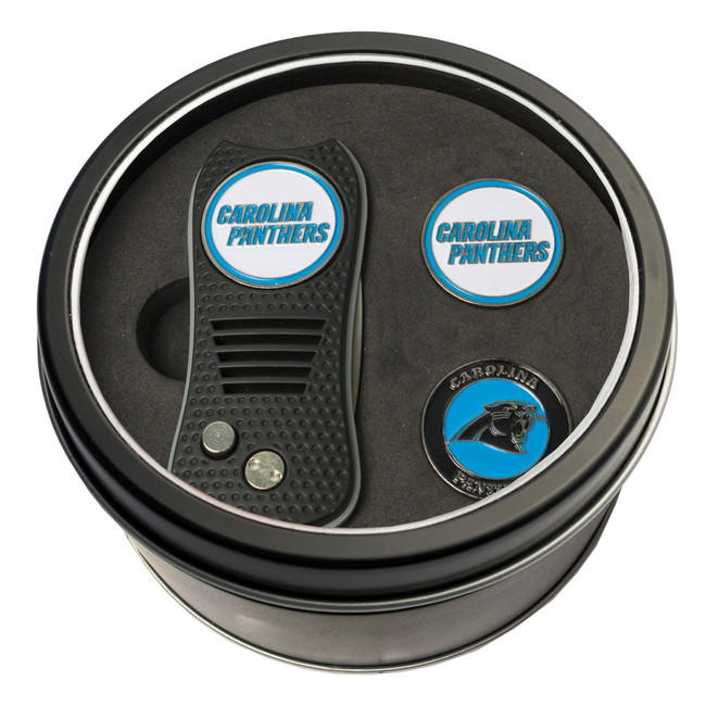 Carolina Panthers Tin Gift Set with Switchfix Divot Tool and 2 Ball Markers
