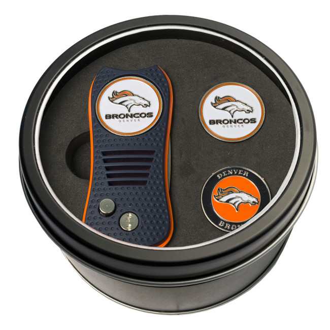 Denver Broncos Tin Gift Set with Switchfix Divot Tool and 2 Ball Markers