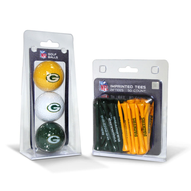 Green Bay Packers 3 Golf Balls And 50 Golf Tees