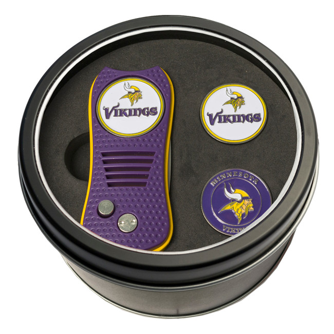 Minnesota Vikings Tin Gift Set with Switchfix Divot Tool and 2 Ball Markers