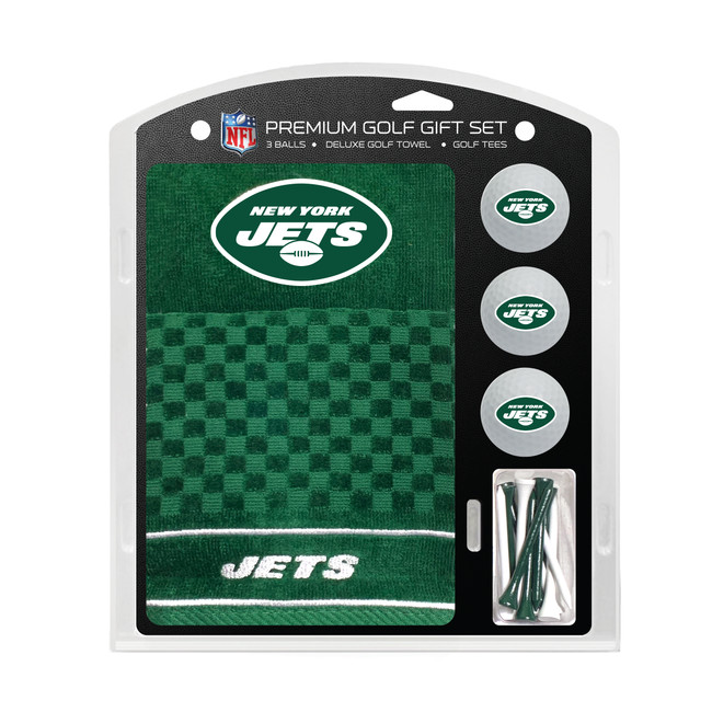 New York Jets Embroidered Golf Towel, 3 Golf Ball, and Golf Tee Set