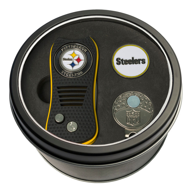 Pittsburgh Steelers Tin Gift Set with Switchfix Divot Tool, Cap Clip, and Ball Marker