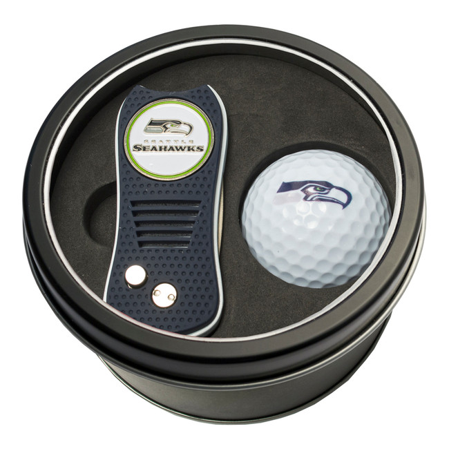 Seattle Seahawks Tin Gift Set with Switchfix Divot Tool and Golf Ball