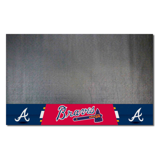 Atlanta Braves Grill Mat 26"x42" "Script A" Logo and "Braves" Wordmark
