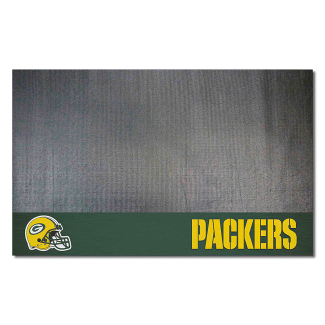 Green Bay Packers Vinyl Grill Mat - 26in. x 42in. Oval G Primary Logo & Wordmark
