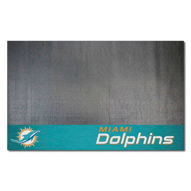 Miami Dolphins Vinyl Grill Mat - 26in. x 42in. Dolphin Primary Logo & Wordmark