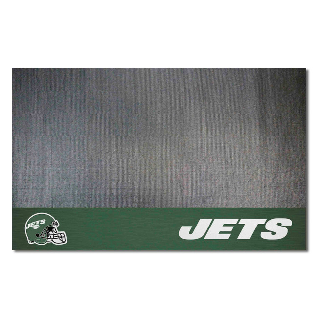 New York Jets Vinyl Grill Mat - 26in. x 42in. Oval Jets Primary Logo & Wordmark