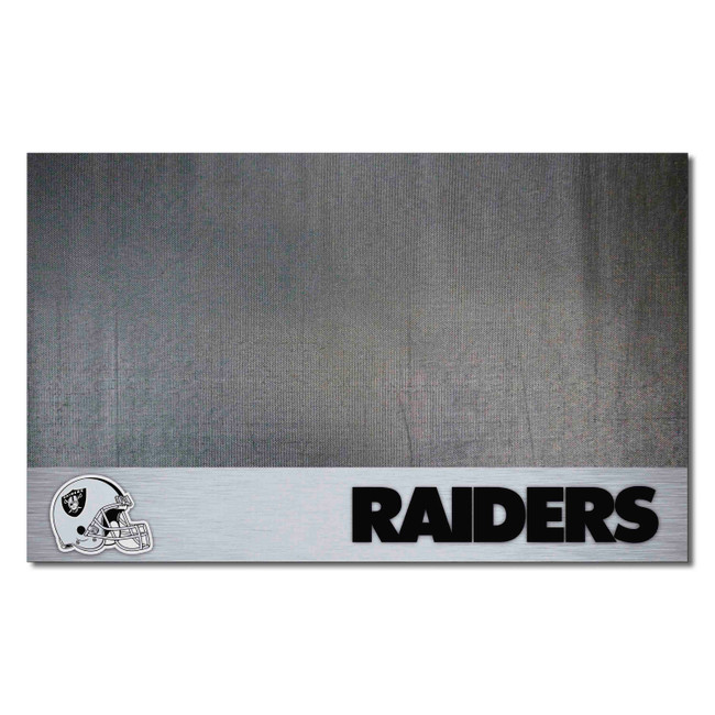 Las Vegas Raiders Vinyl Grill Mat - 26in. x 42in. Raider Shield Primary Logo & Wordmark