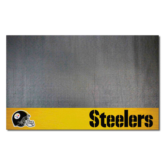 Pittsburgh Steelers Vinyl Grill Mat - 26in. x 42in. Circular Steelers Primary Logo & Wordmark