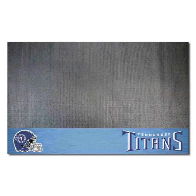 Tennessee Titans Vinyl Grill Mat - 26in. x 42in. Flaming T Primary Logo & Wordmark