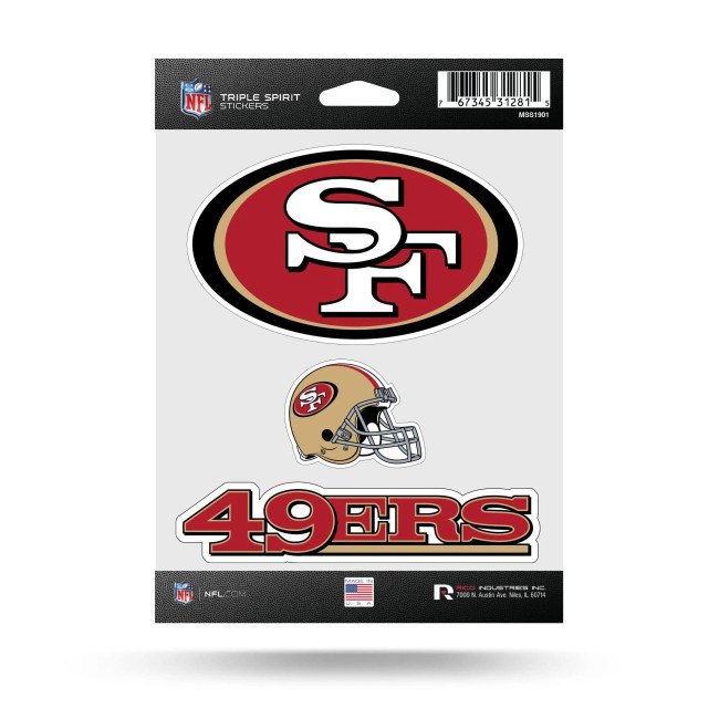 San Francisco 49ers Triple Spirit Stickers