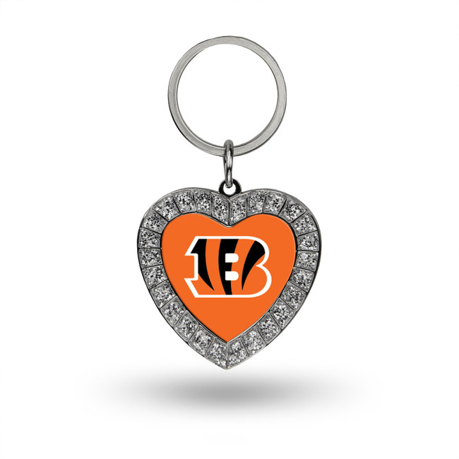 Cincinnati Bengals Rhinestone Heart Keychain