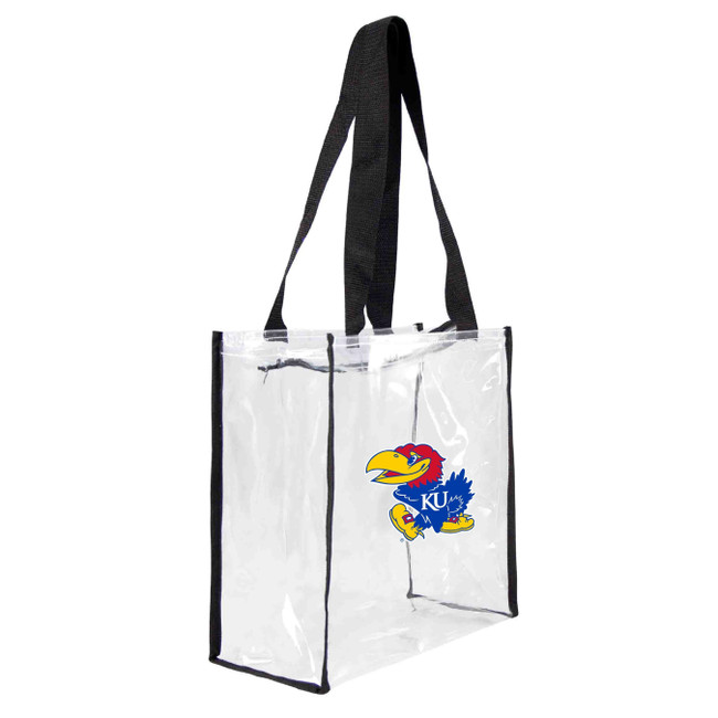 Kansas Jayhawks Clear Square Stadium Tote Bag NCAA Approved Fan Bag Tote