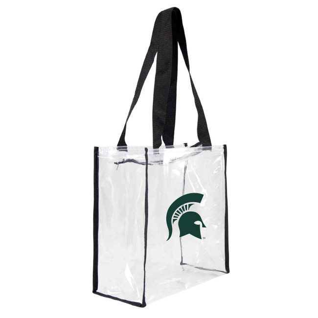 Michigan State Spartans Clear Square Stadium Tote Bag NCAA Approved Fan Bag Tote