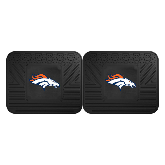 Denver Broncos 2 Utility Mats Bronco Head Primary Logo Black