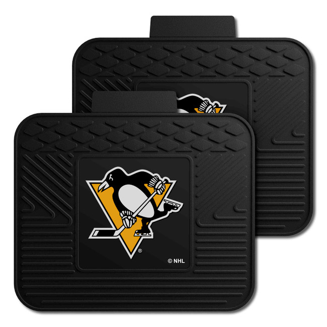 Pittsburgh Penguins Back Seat Car Utility Mats - 2 Piece Set Skating Penguin Primary Logo
