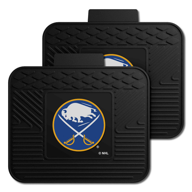 Buffalo Sabres Back Seat Car Utility Mats - 2 Piece Set Round Buffalo and Sabres Primary Logo