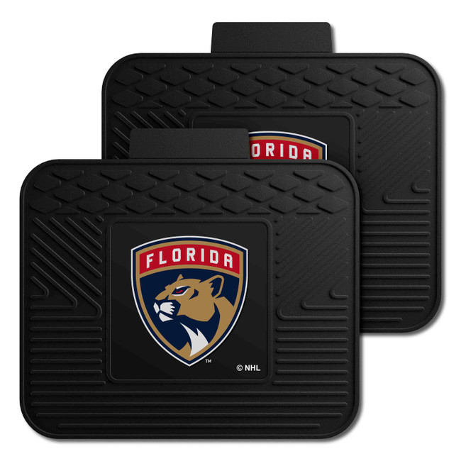 Florida Panthers Back Seat Car Utility Mats - 2 Piece Set Panther Shield Primary Logo